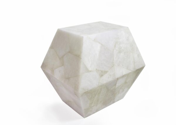 White Quartz Gemstone Side Table